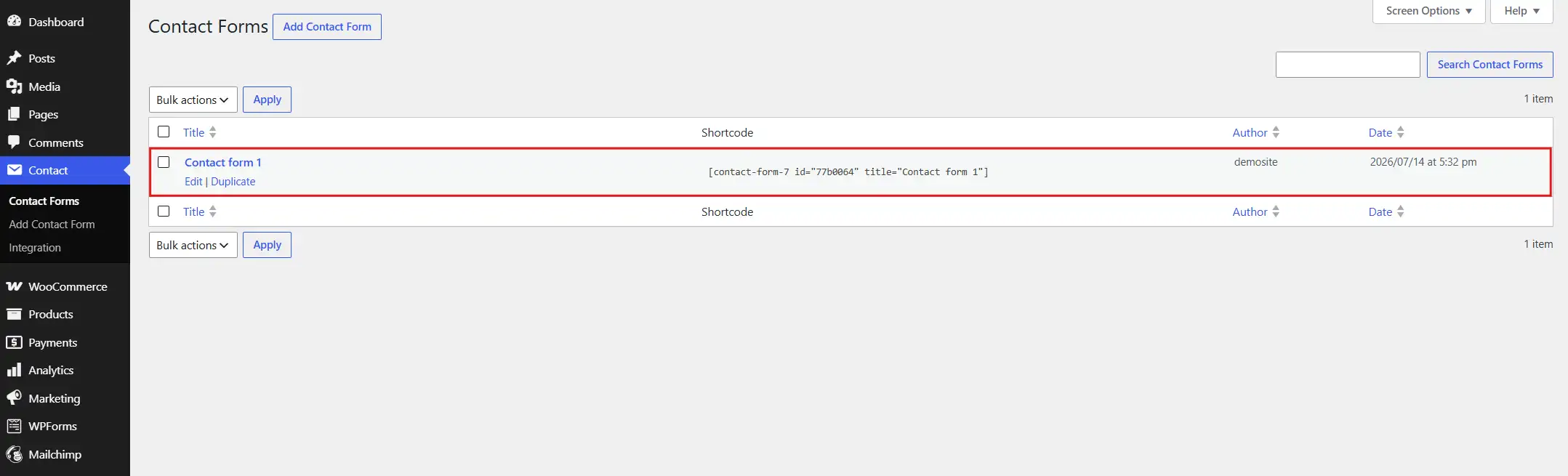 Click the form you want to edit.