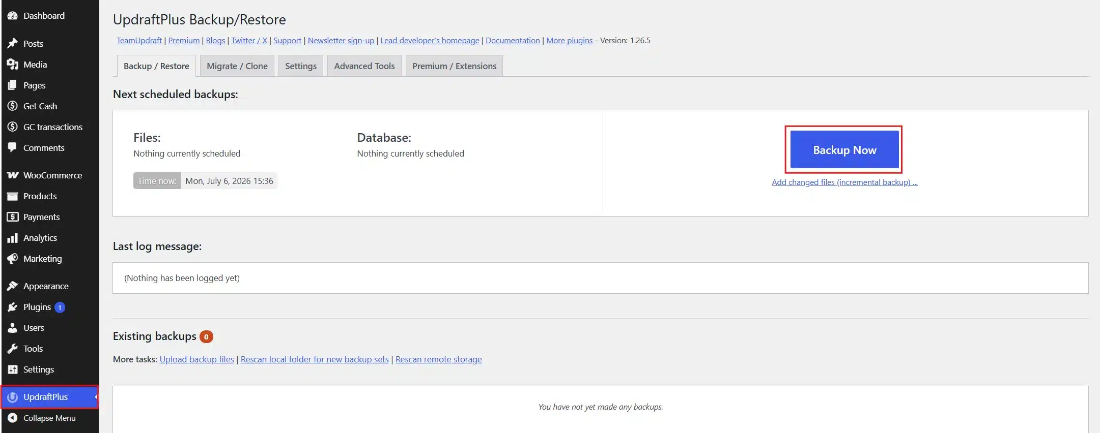 Create a full database backup, not just a partial export.
