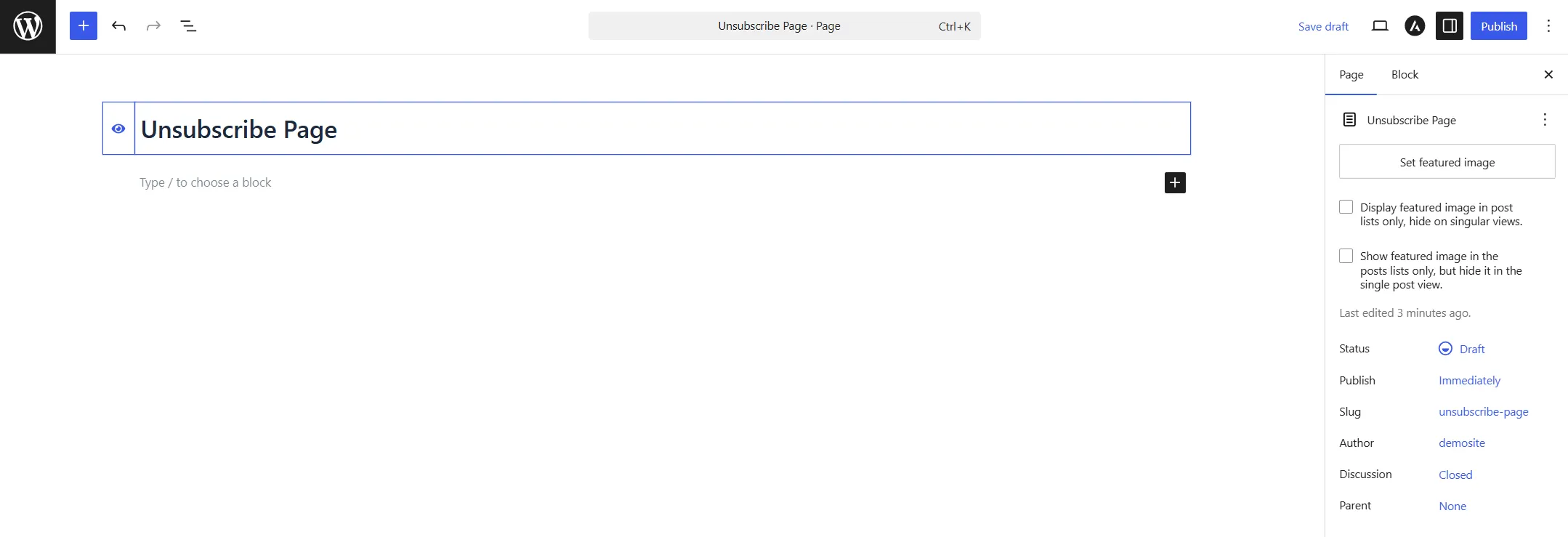 Title it something clear, like Unsubscribe or Email Preferences.