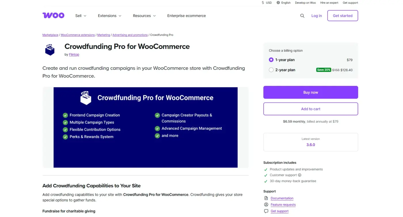 Crowdfunding Pro for WooCommerce (Official)