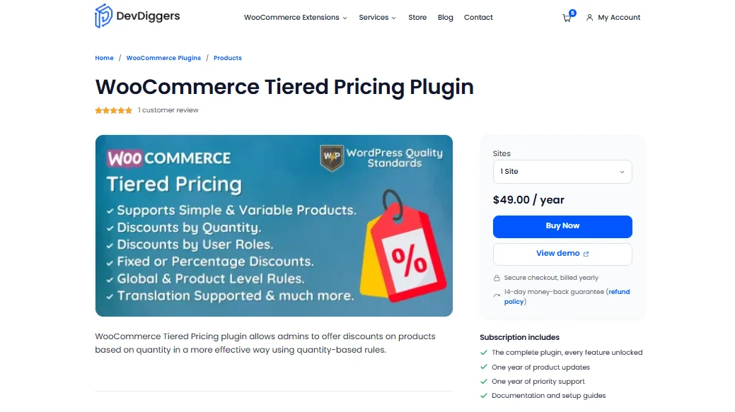 WooCommerce Tiered Pricing (DevDiggers)