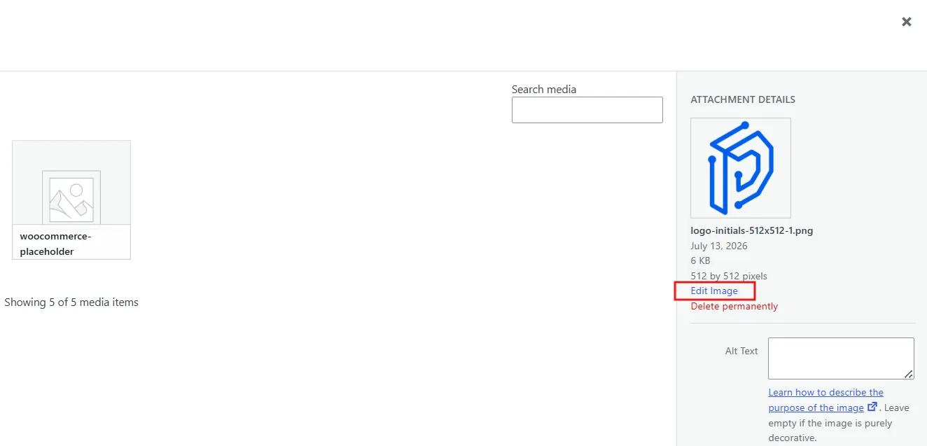 If your image is not a perfect square, go to the Edit Image section. 