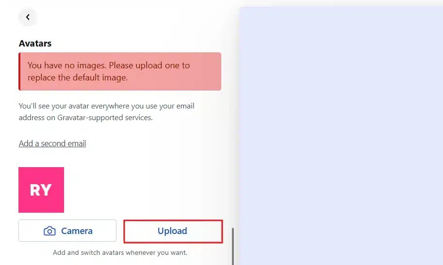 Upload a photo from your device, or pull one from an existing online source if that option is available.