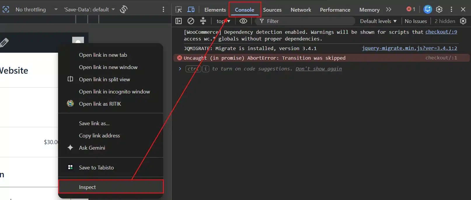Right-click, select Inspect, and check the Console tab for any leftover mixed content warnings.