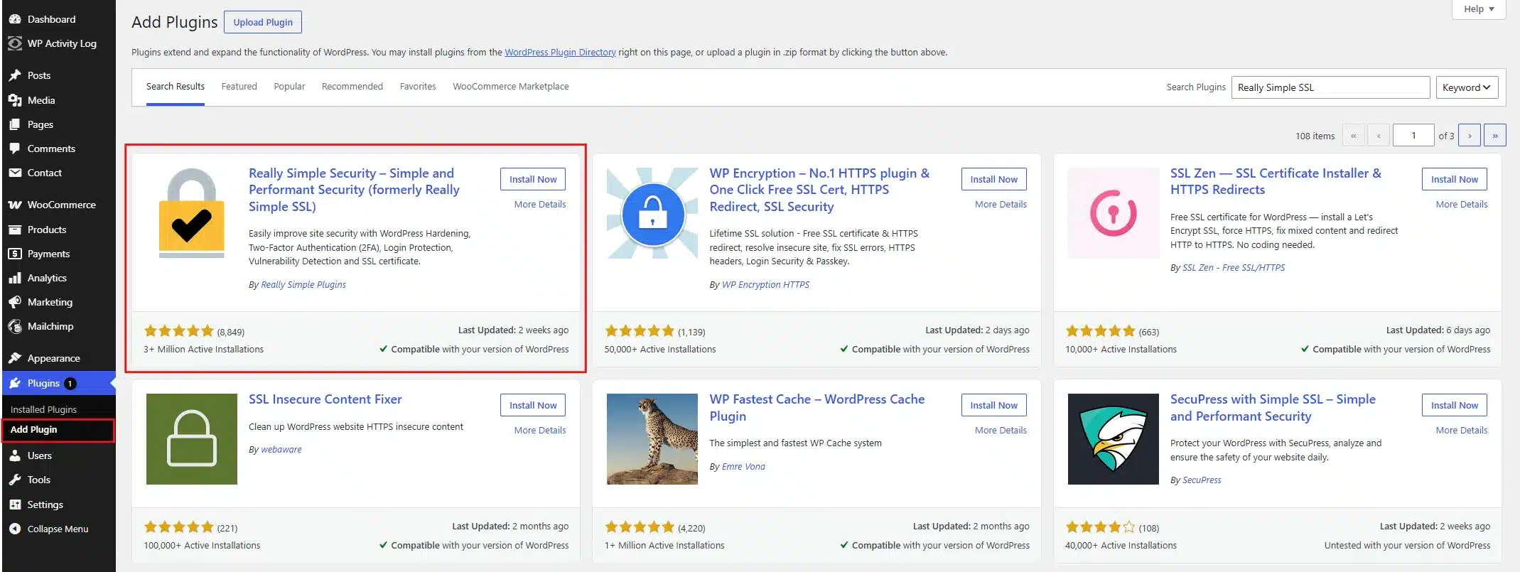 Install and activate the Really Simple SSL plugin from your WordPress dashboard under Plugins > Add Plugin.