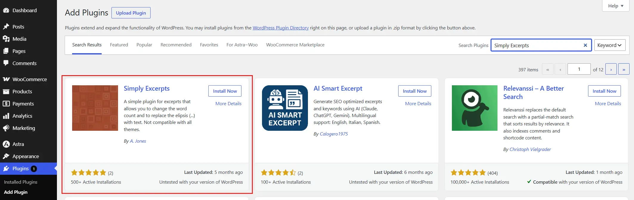 Install and activate the Simply Excerpts plugin.