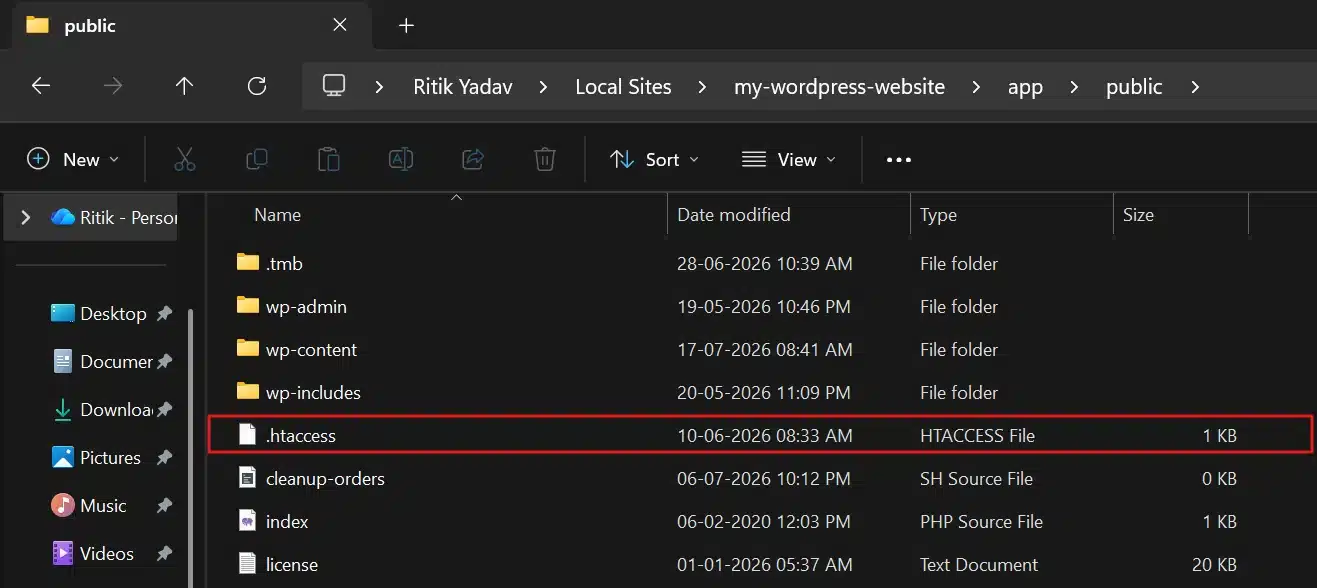 Access your site's .htaccess file through FTP or your Site's Folder.