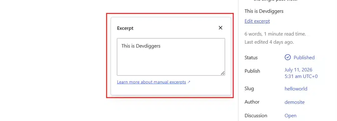 Type your own two- to three-sentence summary directly into the text box.