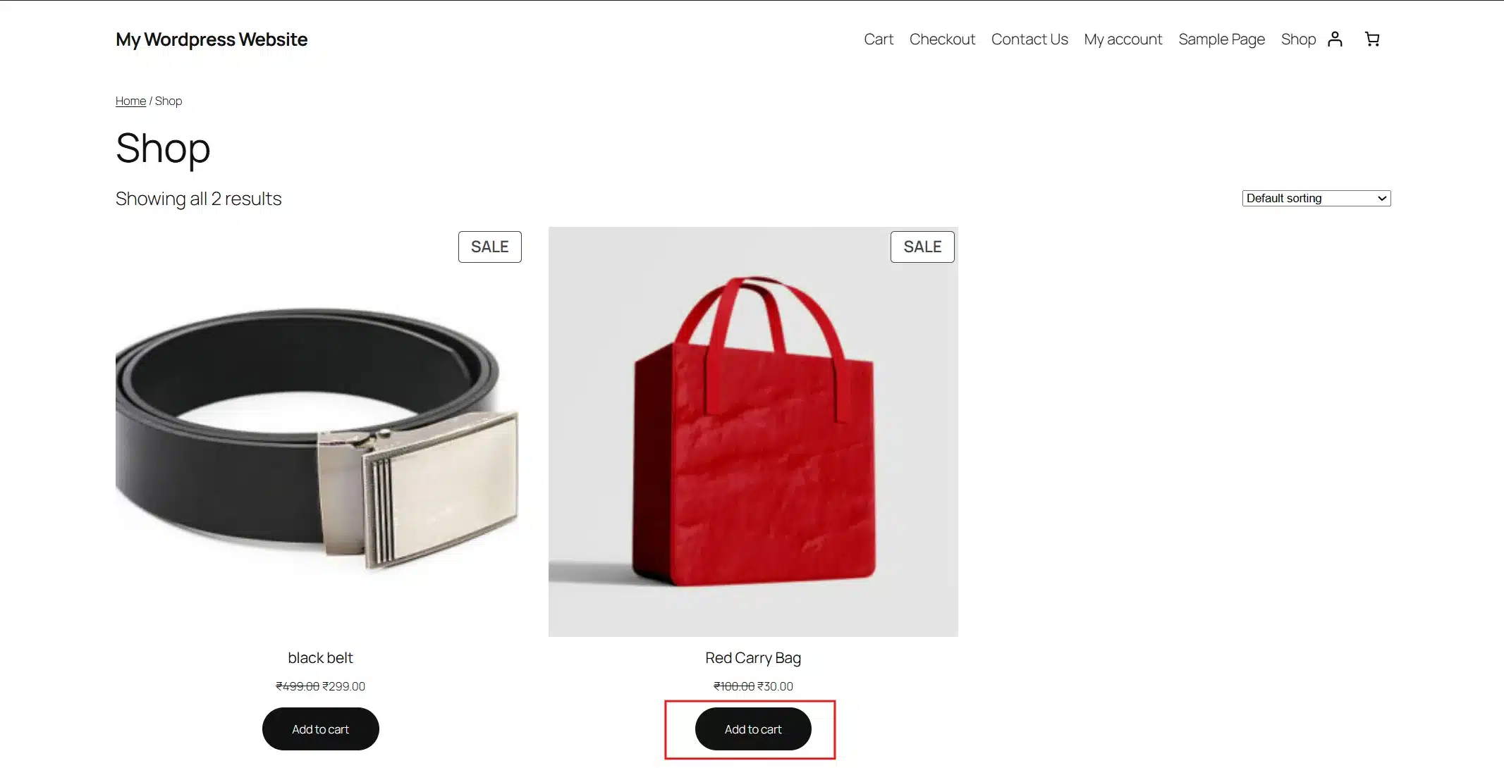 Add a product to your cart from the storefront.