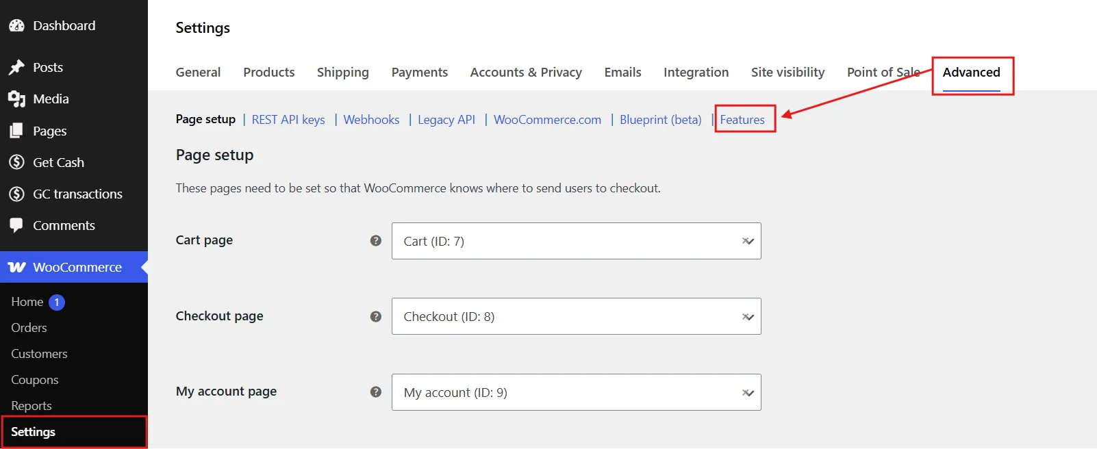 In your WordPress admin, go to WooCommerce > Settings> Advanced > Features.