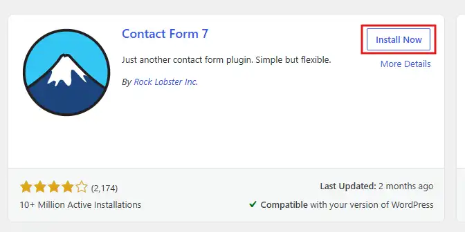 Click Install Now, then activate the plugin you want.