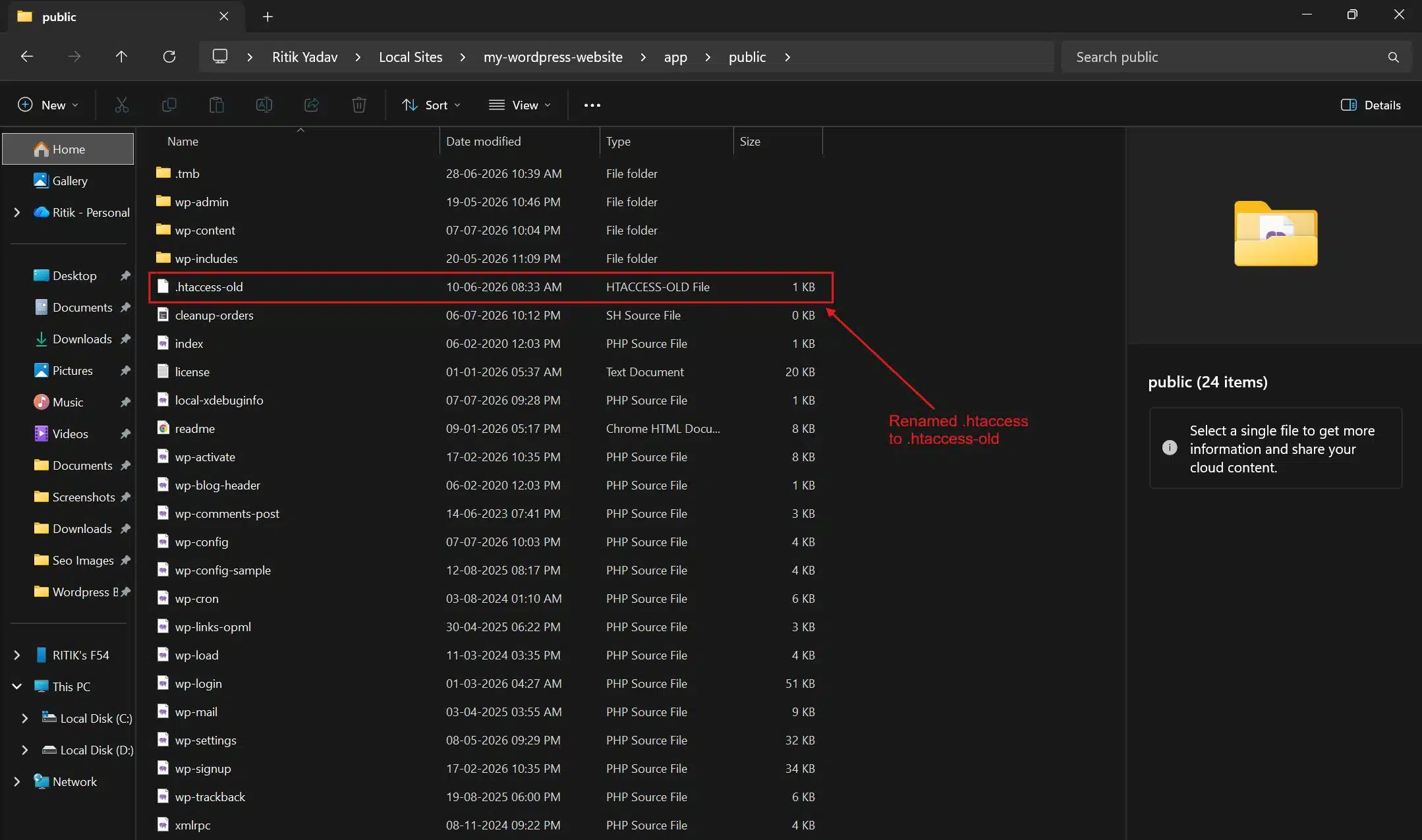 esolve a Stuck Update or Corrupted .htaccess