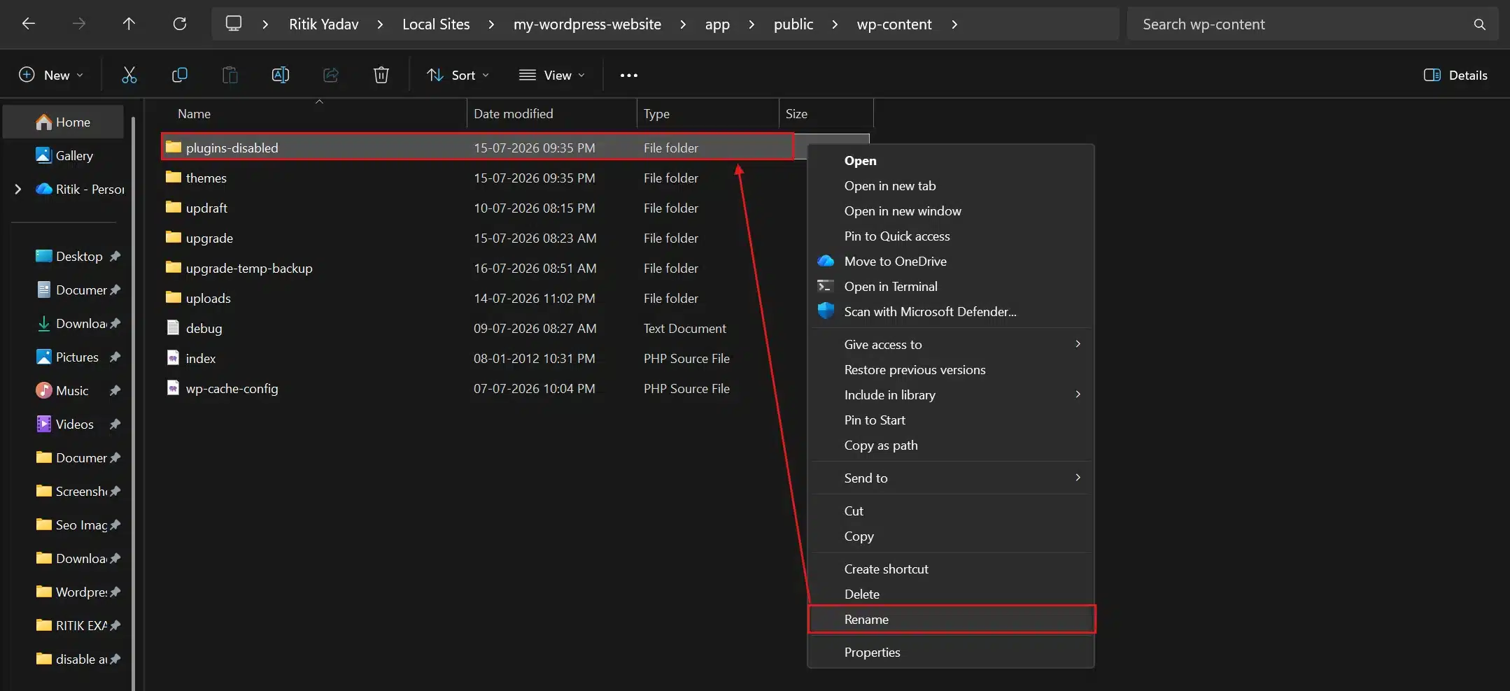 Right-click the /plugins folder and rename it to something like /plugin-disabled. This deactivates every plugin at once.