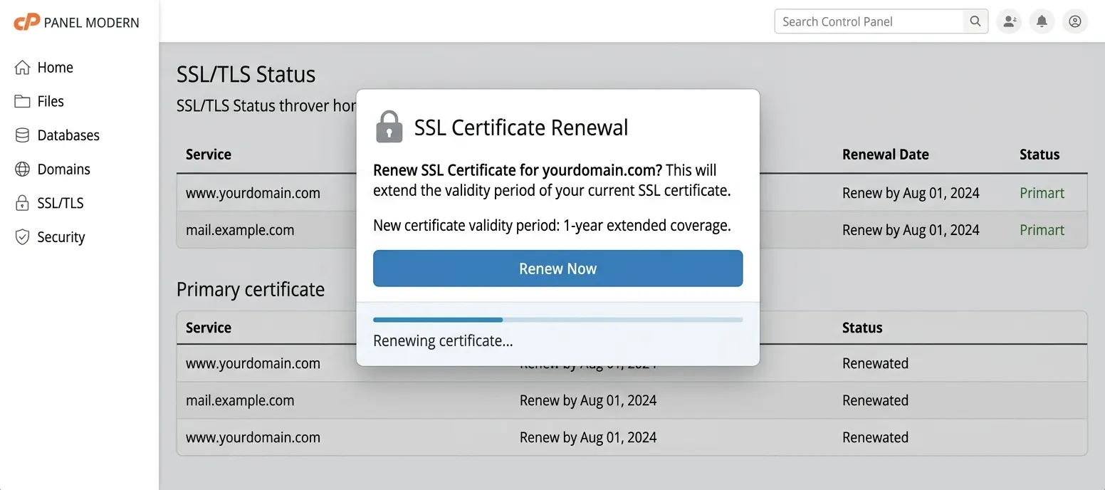 Renew your SSL certificate directly through your host or SSL vendor as soon as you confirm the expiration date.