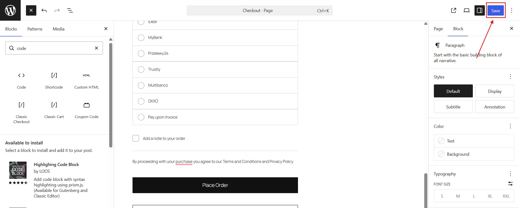 Publish or Save the page.