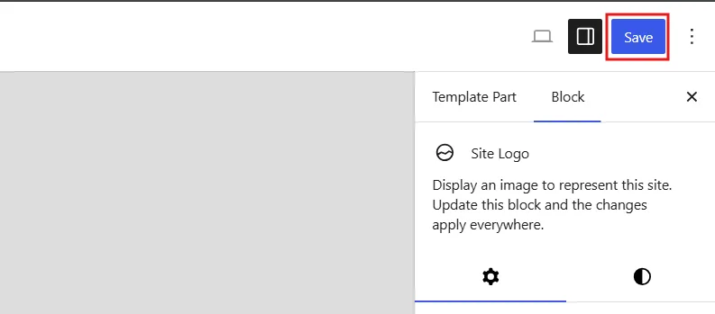 Click Save in the top right corner. A warning box appears explaining that the change affects your whole site. Make sure the Icon box stays checked, then click Save again to confirm.