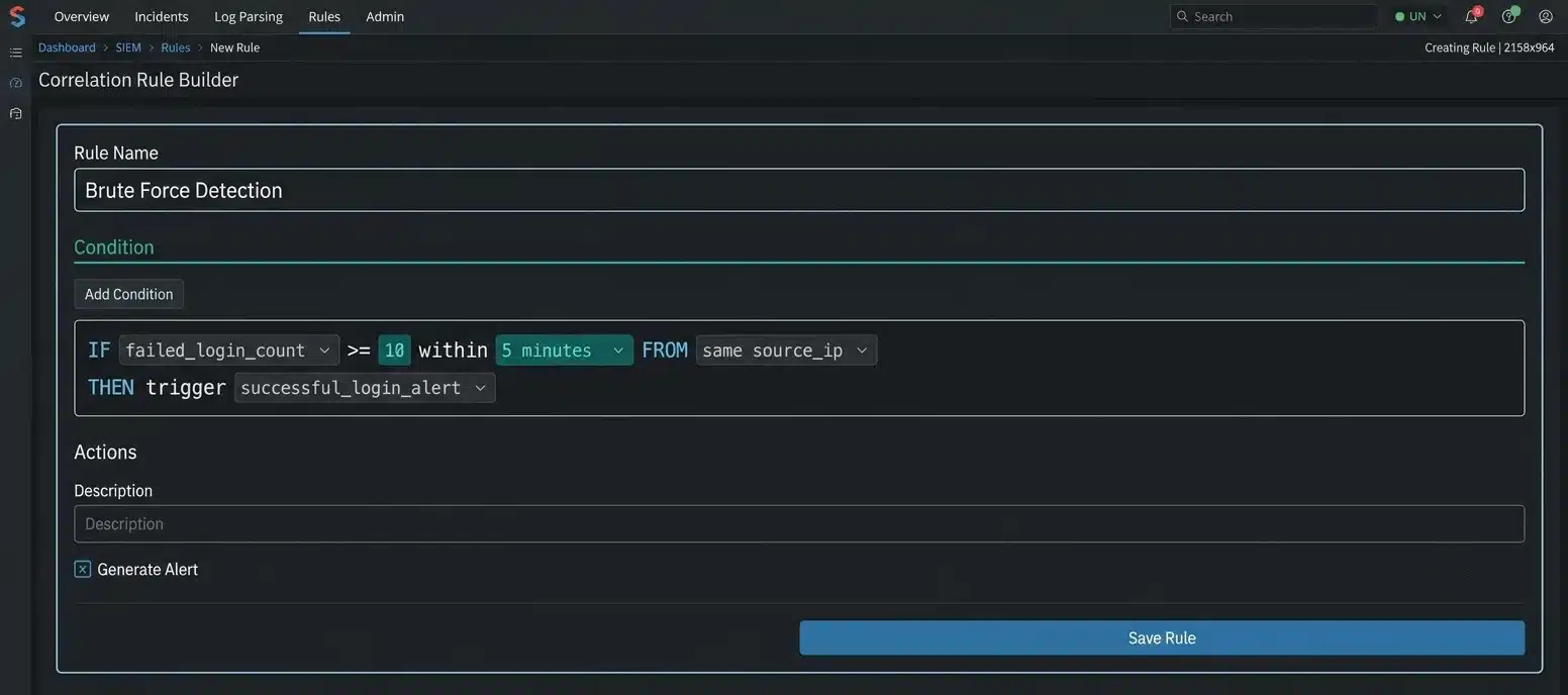 Normalise the data: The SIEM converts your Apache logs, MySQL logs, and WordPress activity logs into one consistent format. That way, they can be compared side by side.
