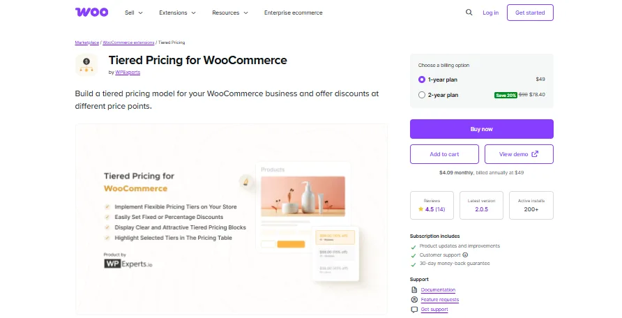Tiered Pricing for WooCommerce (WPExperts)