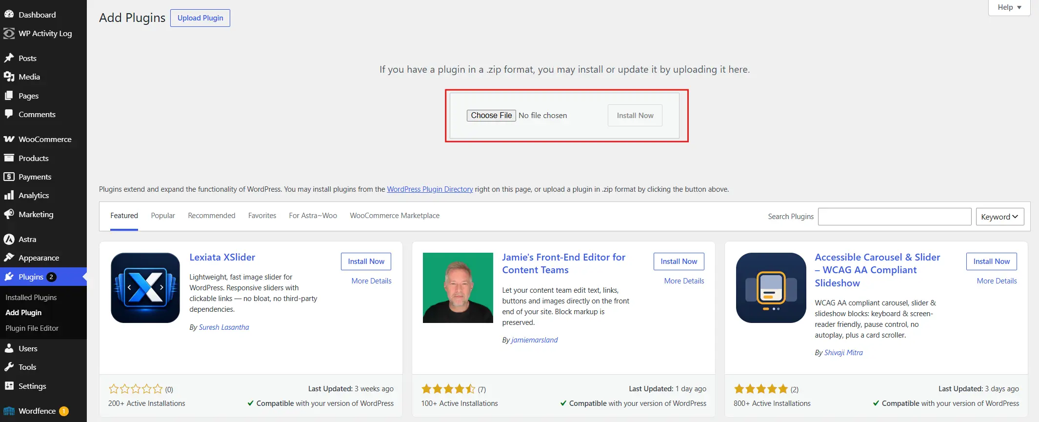 Browse the results. Each card shows a rating, an install count, and a "last updated" date.
