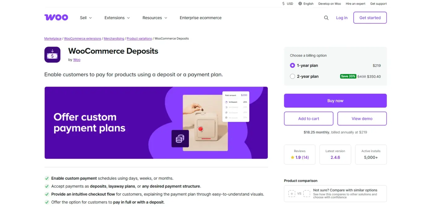 WooCommerce Deposits: Custom Orders