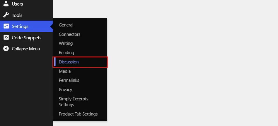 Go to Settings > Discussion.
