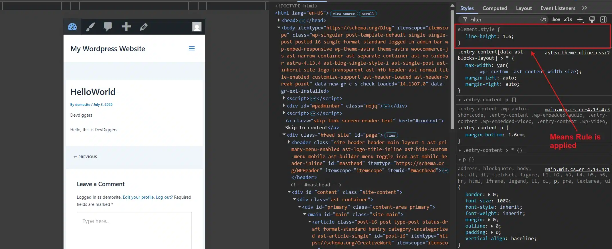Go to Appearance → Customise → Additional CSS.