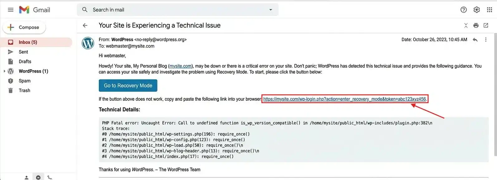 Click the link in the email. It takes you straight to your login screen. Enter your normal WordPress credentials as usual.