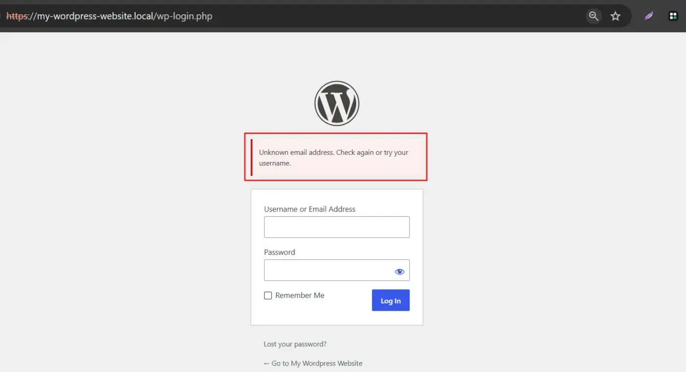 Login Error Message Differences
