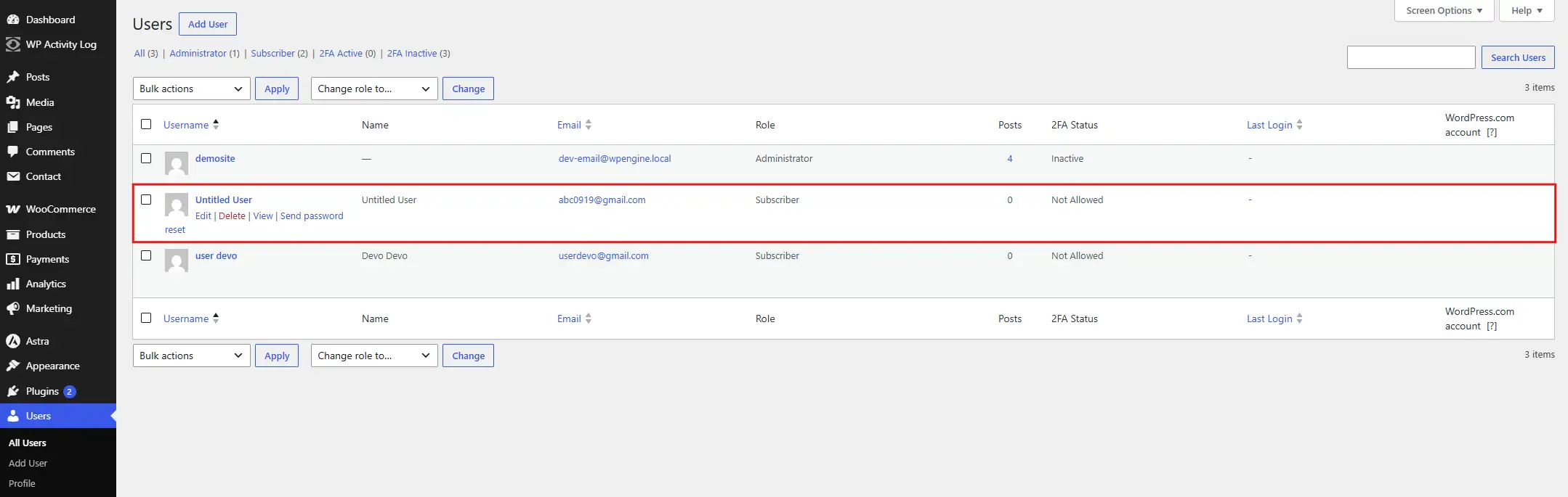 Go to Users > All Users, sort by role, and delete any Administrator or Editor account you don't recognise.