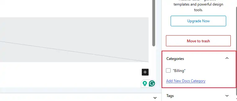 Assign a category by picking the one you created in Step 2 from the panel on the right side of the screen.