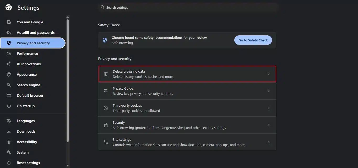 Clear Your Browser Cache and Cookies