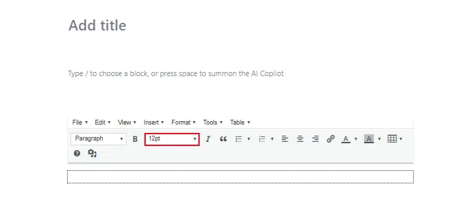 Highlight the text you want to resize, then choose a size from the new Font Sizes dropdown.