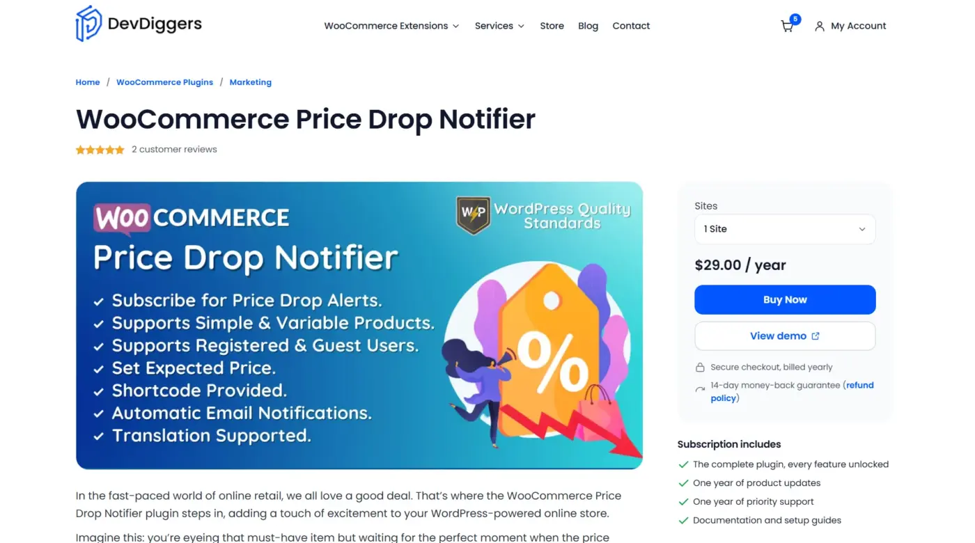 WooCommerce Price Drop Notifier