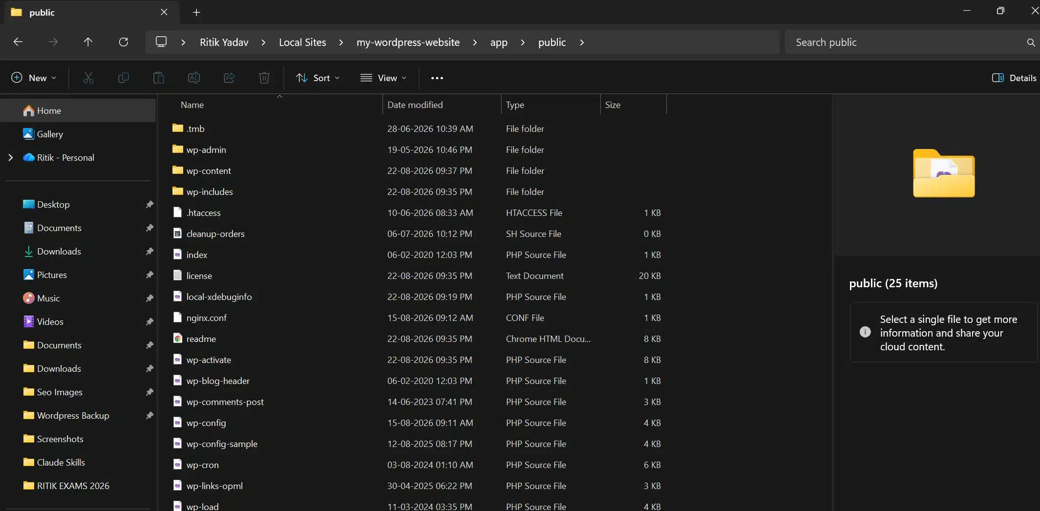 Connect to your site using an FTP client or your host's Site Folder directory.