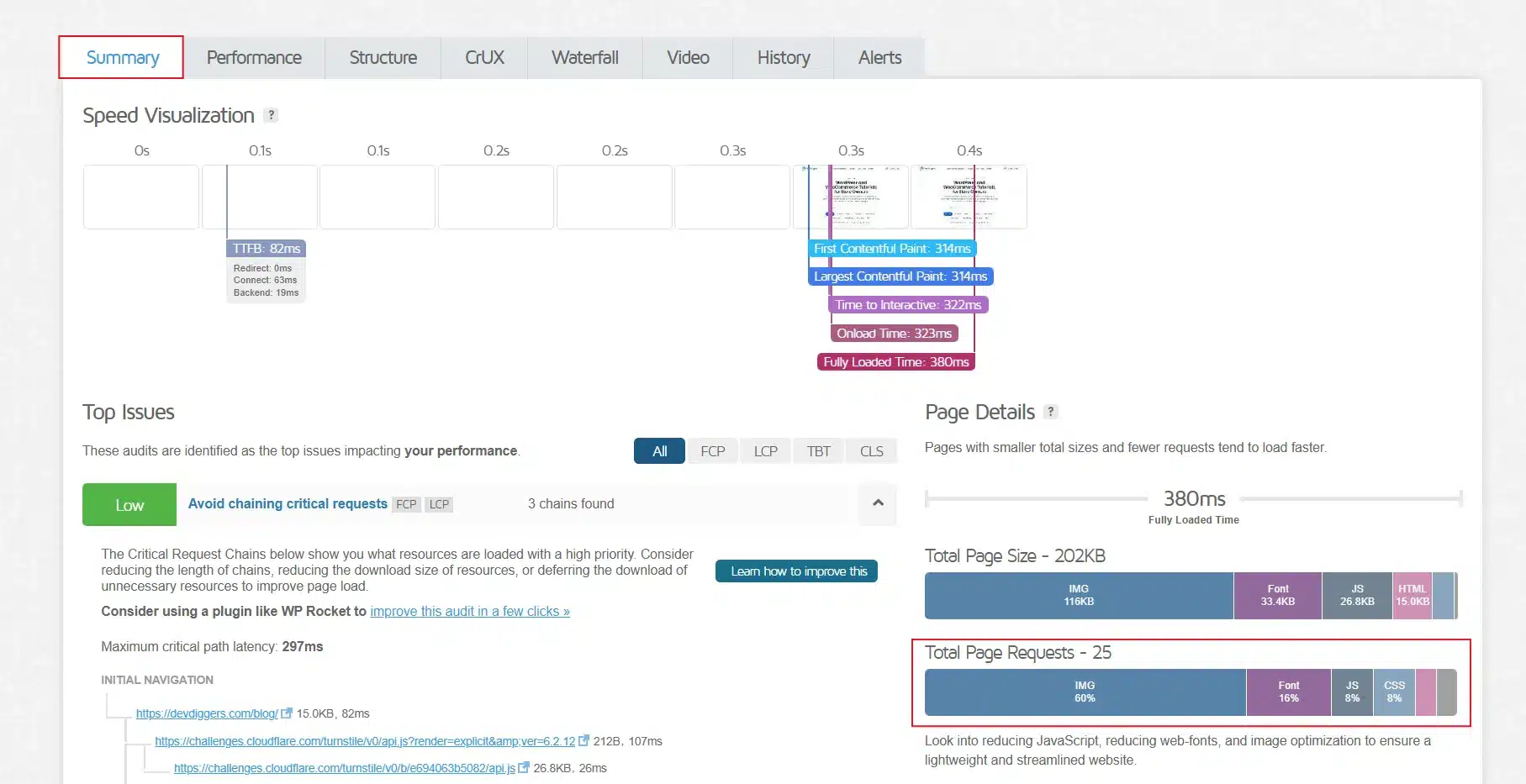 Look at the Summary tab. The Requests number near the top is your starting point. Write it down somewhere.