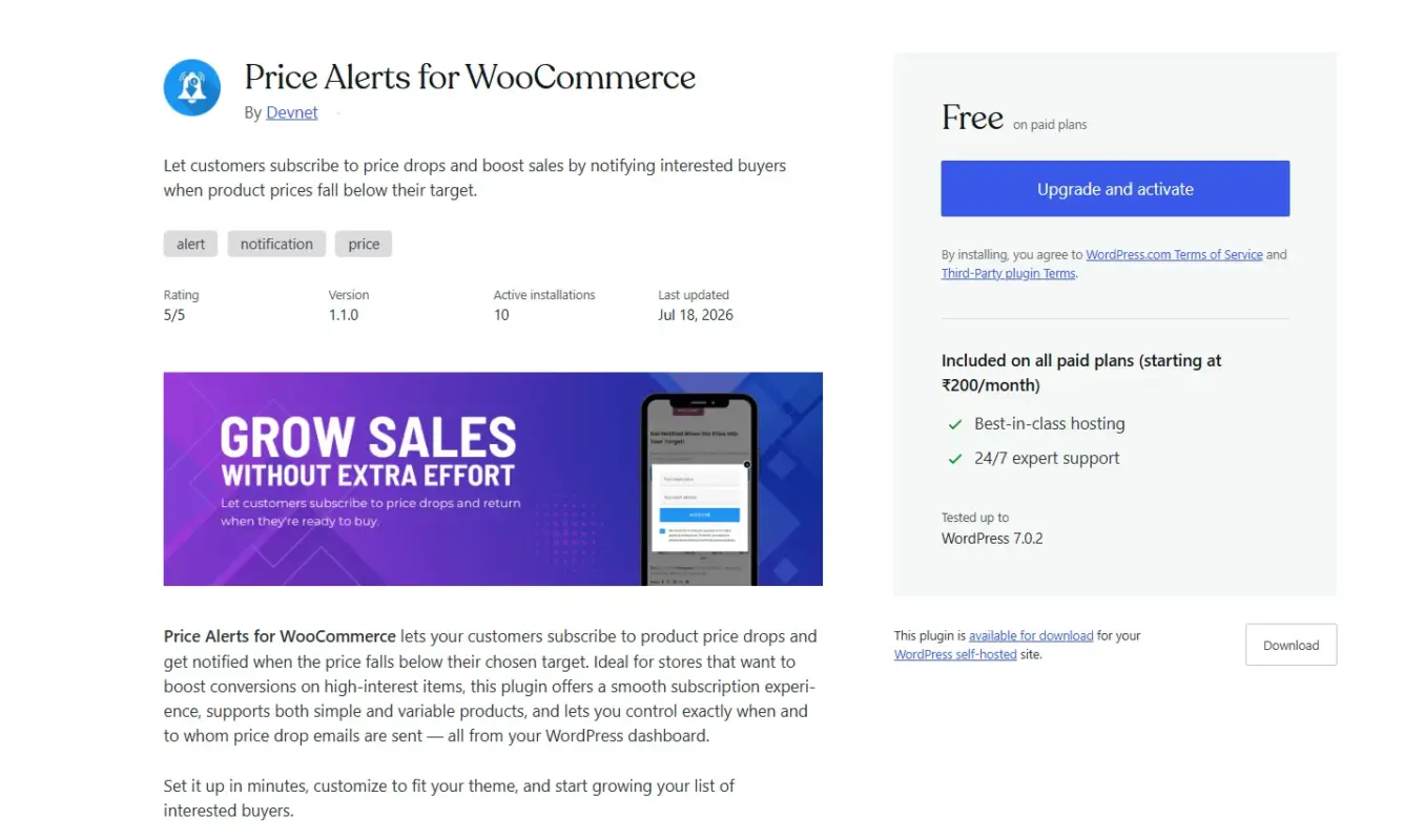 Price Alerts for WooCommerce