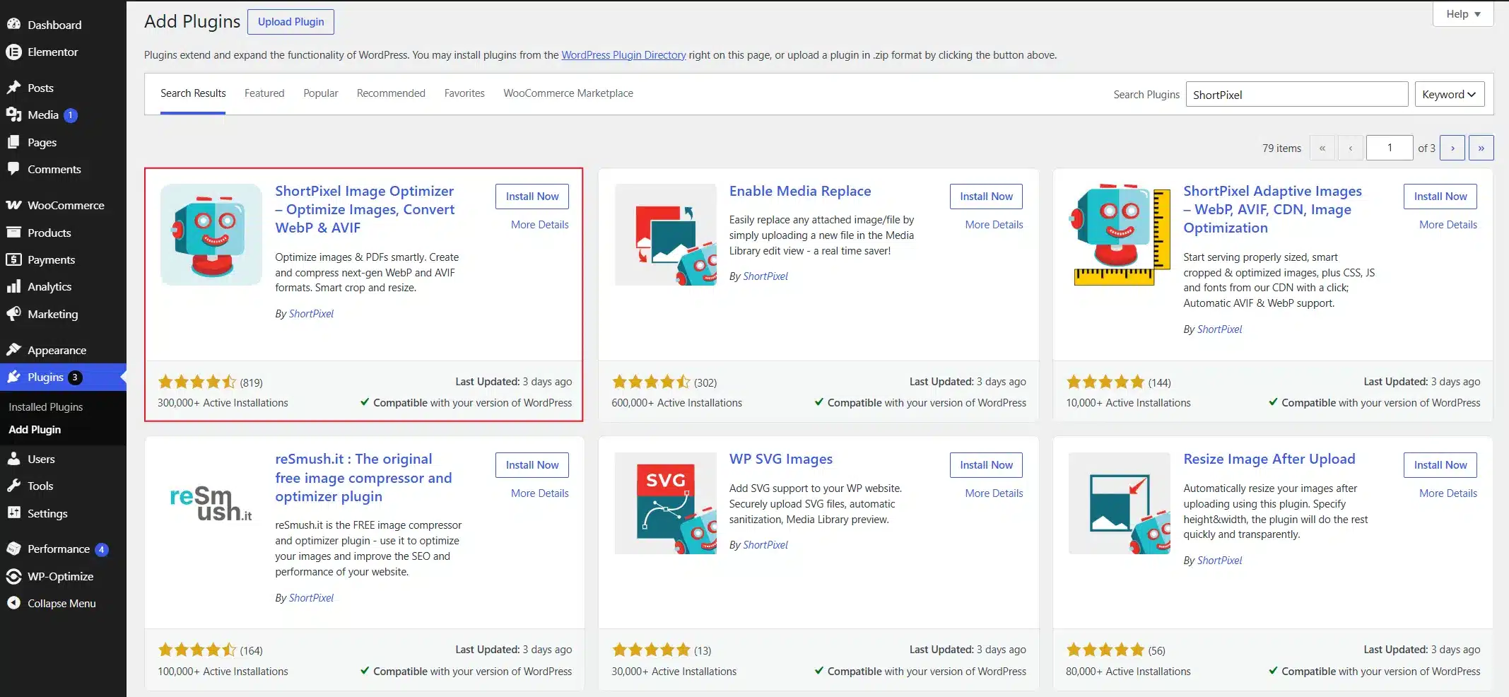Install a compression plugin such as Smush or ShortPixel from your Plugins → Add New screen.