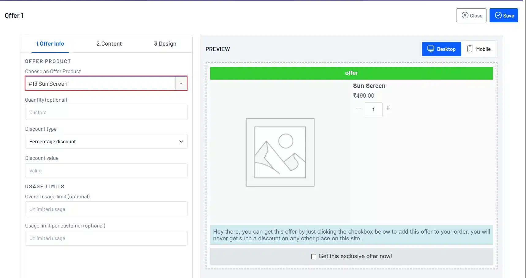 Select the product you want to offer as the order bump.