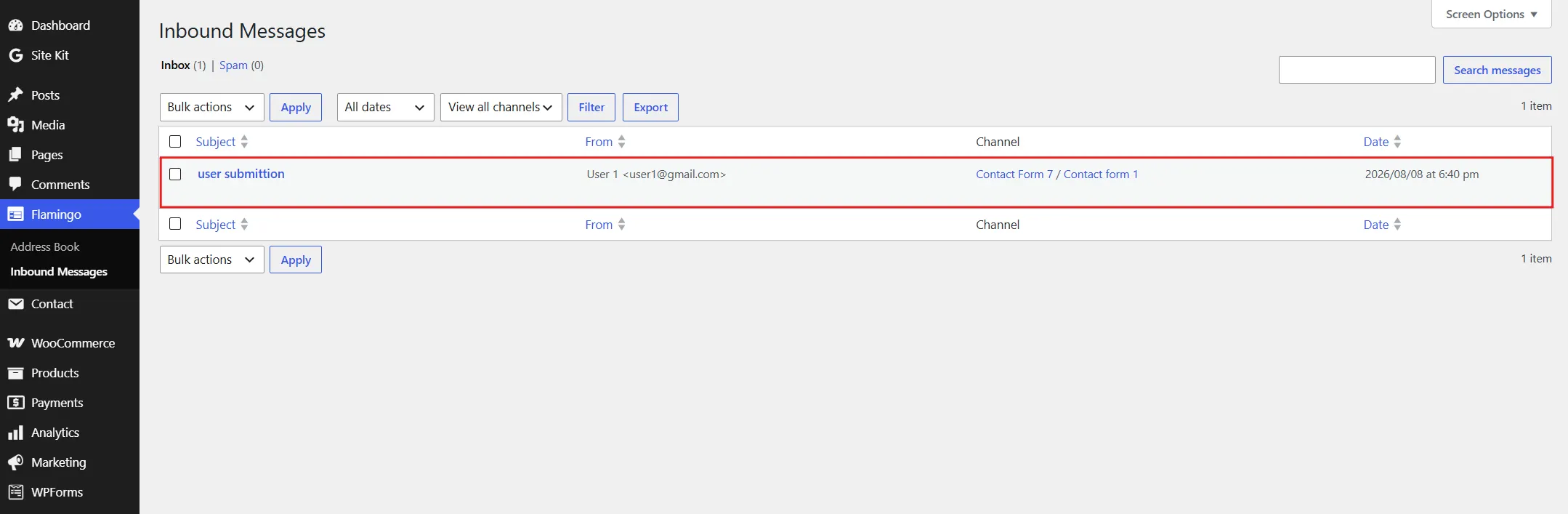 Select the form you want to check from the given menu.