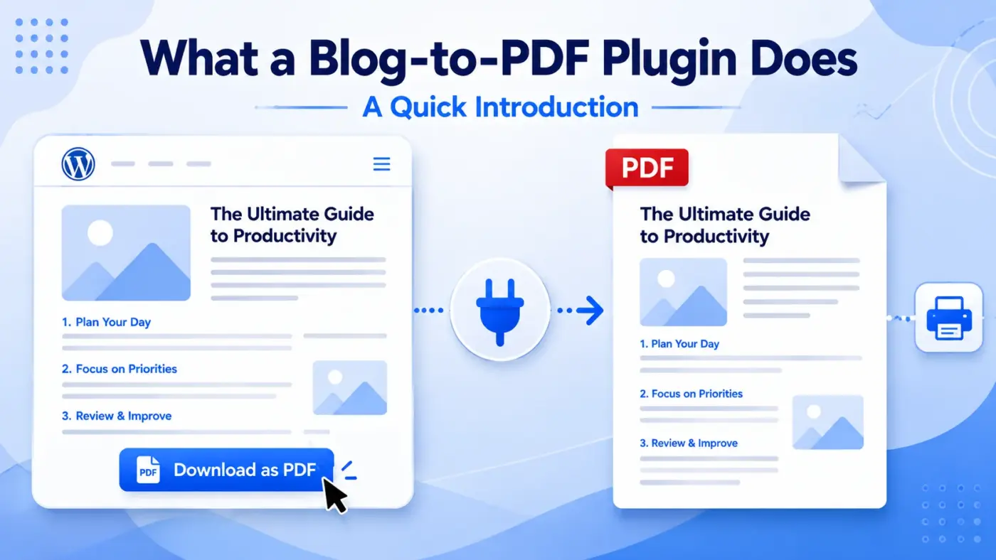 What a Blog-to-PDF Plugin Does for Your Content: A Quick Introduction