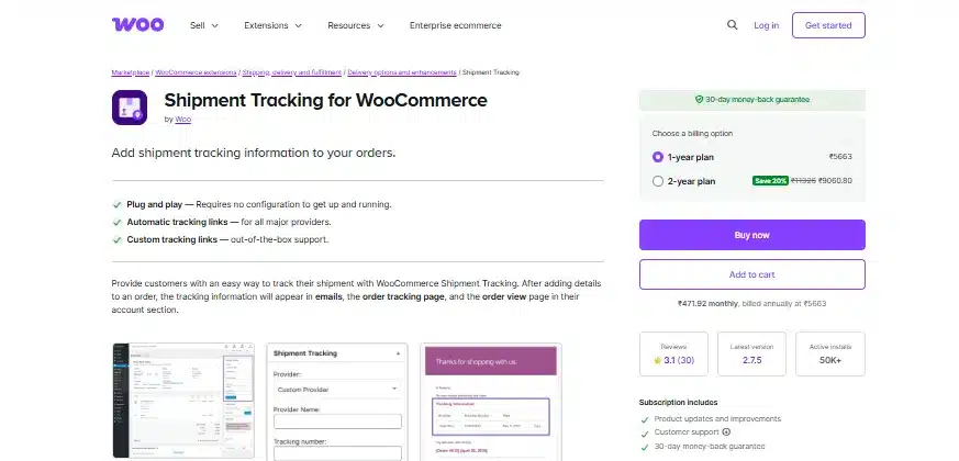 WooCommerce Shipment Tracking (Official): Official Simplicity