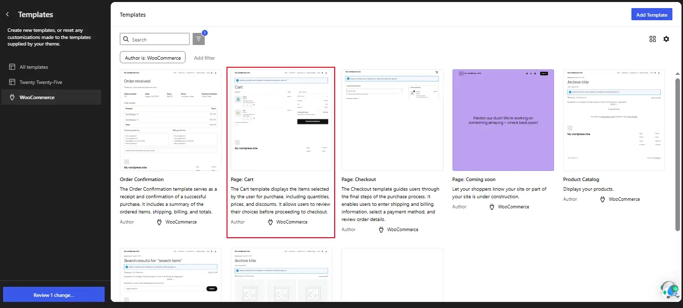 Open the single product template.