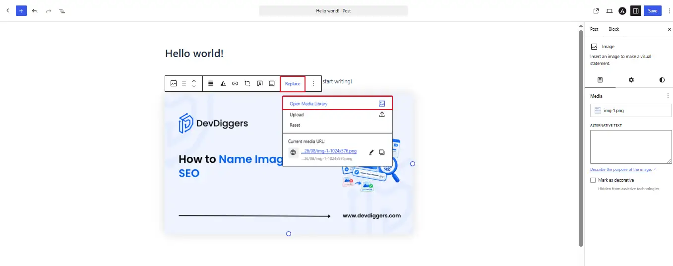 Open the post or page using the old image and swap in the newly uploaded file.