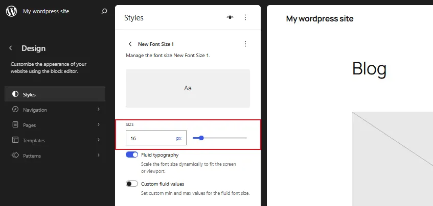 In this preset, enter a custom number, or drag the slider left or right.