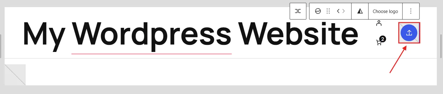 Select the Site Logo block from the toolbar that appears.