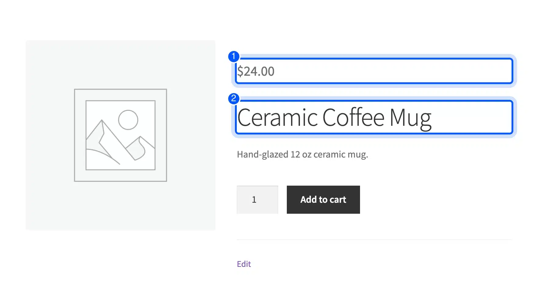 Classic theme product page with the price moved above the title