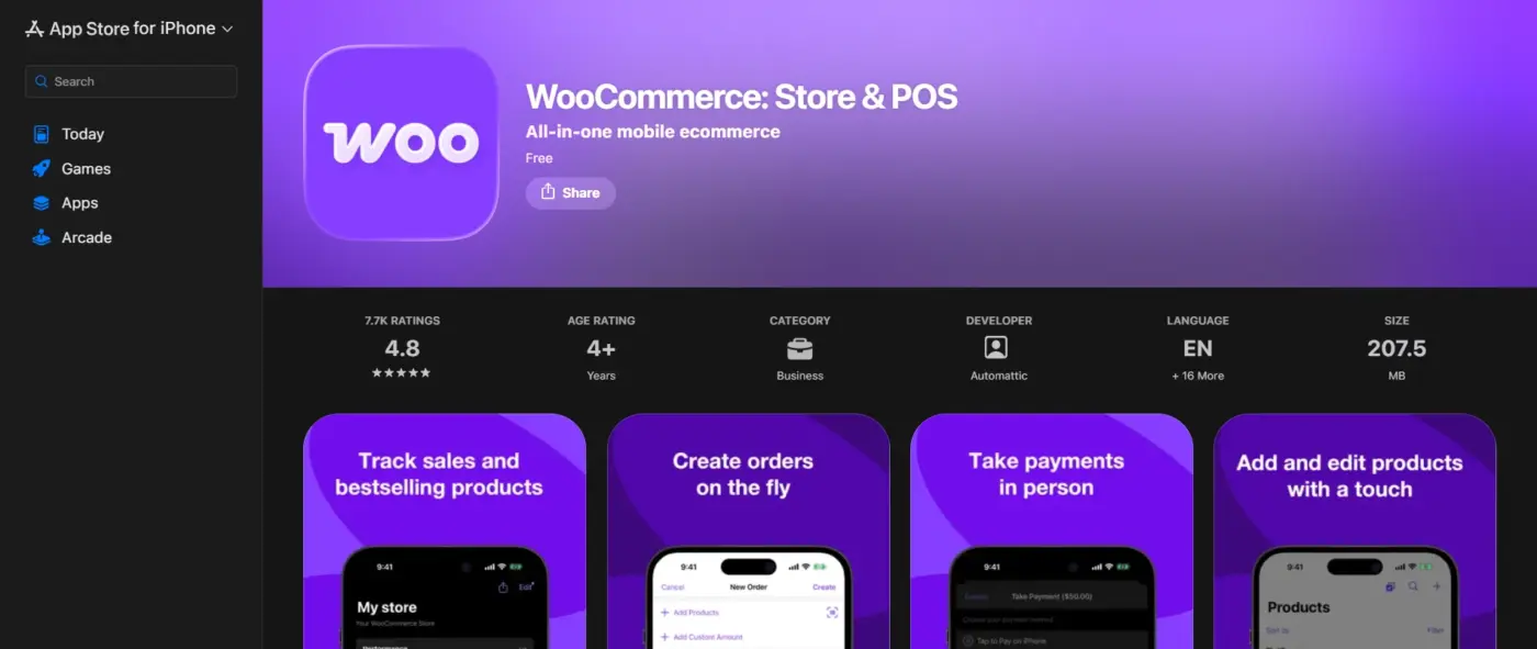WooCommerce's own official POS app