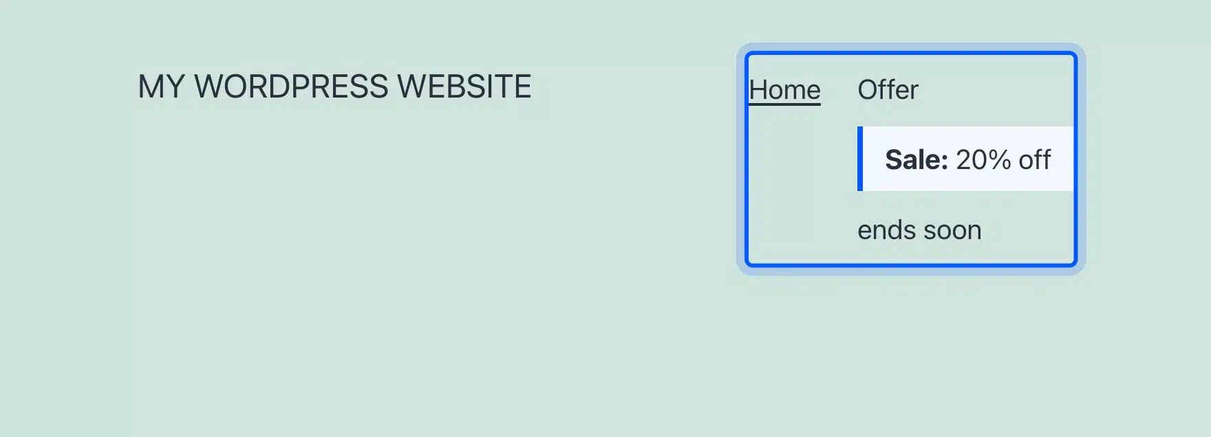 Menu item showing shortcode output after the filter