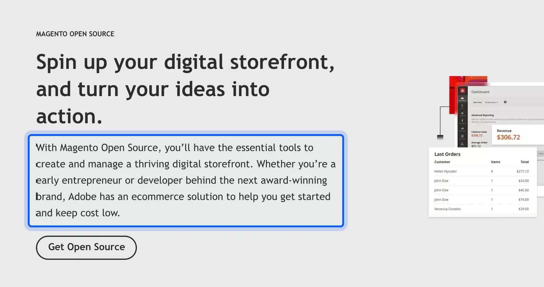 Adobe Magento Open Source product page