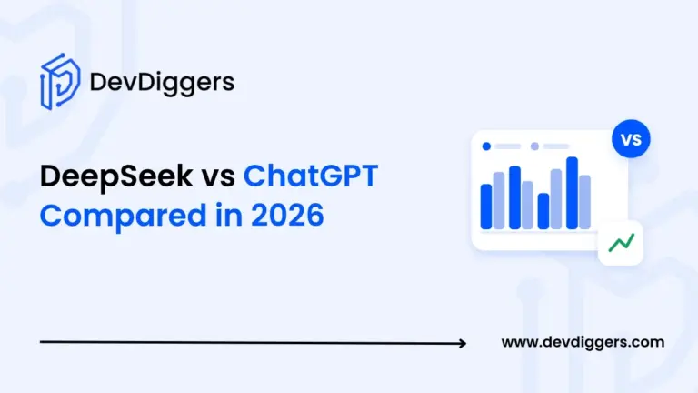 Flat comparison bar chart icon beside the title DeepSeek vs ChatGPT Compared in 2026